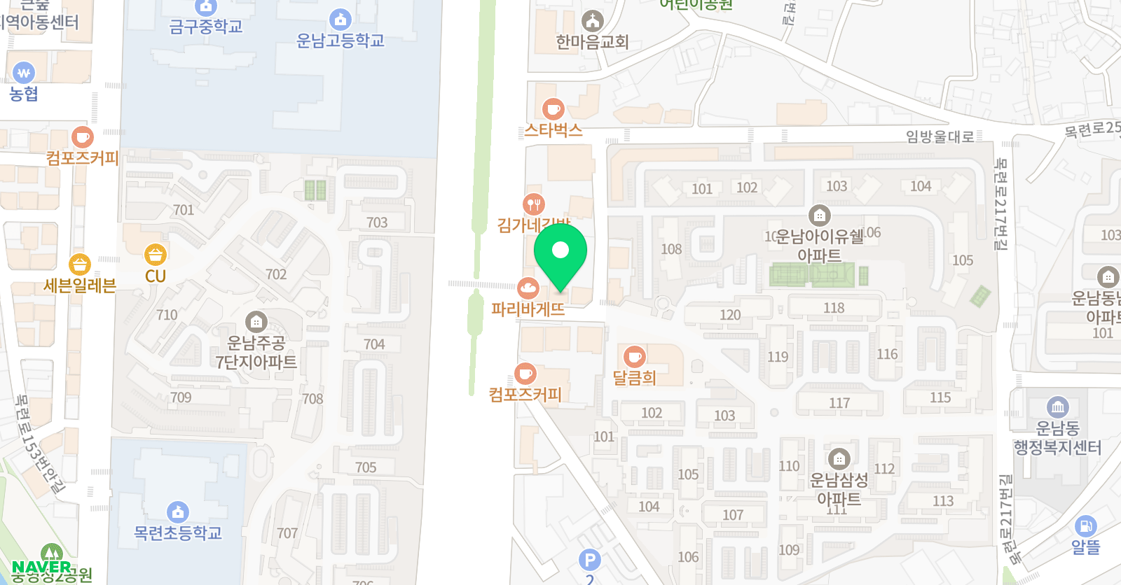 운남 푸르넷 영어학원 위치