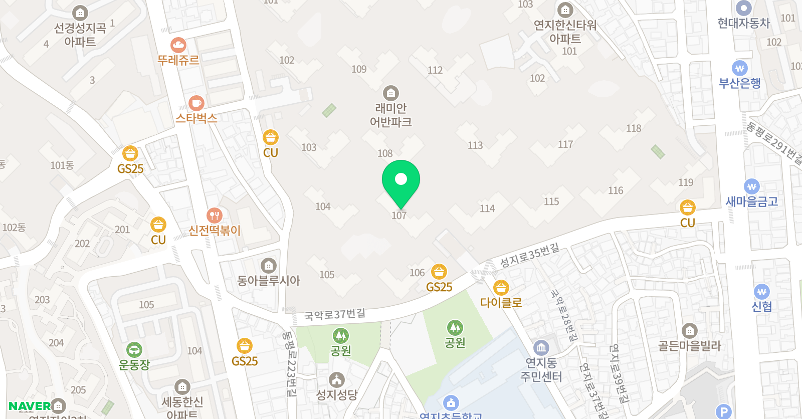 뮤엠 영어 래미안어반파크NEST 위치