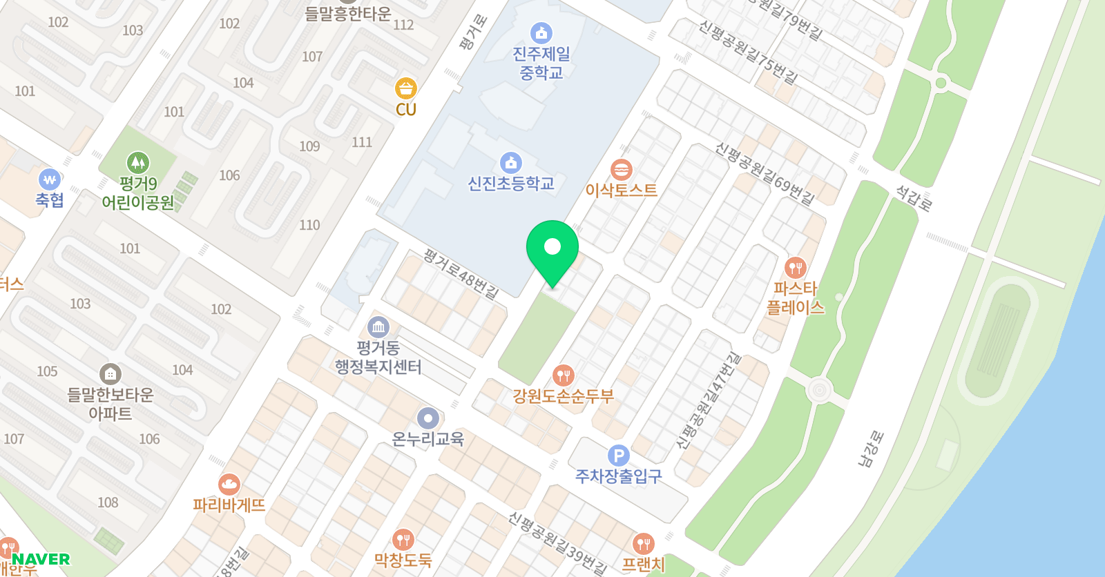 빨간펜 수학의달인 진주신평점 위치