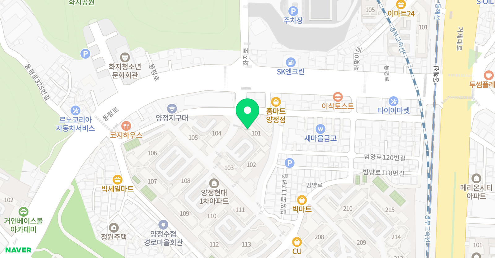 기탄사고력교실 부산 양정현대1차점 위치