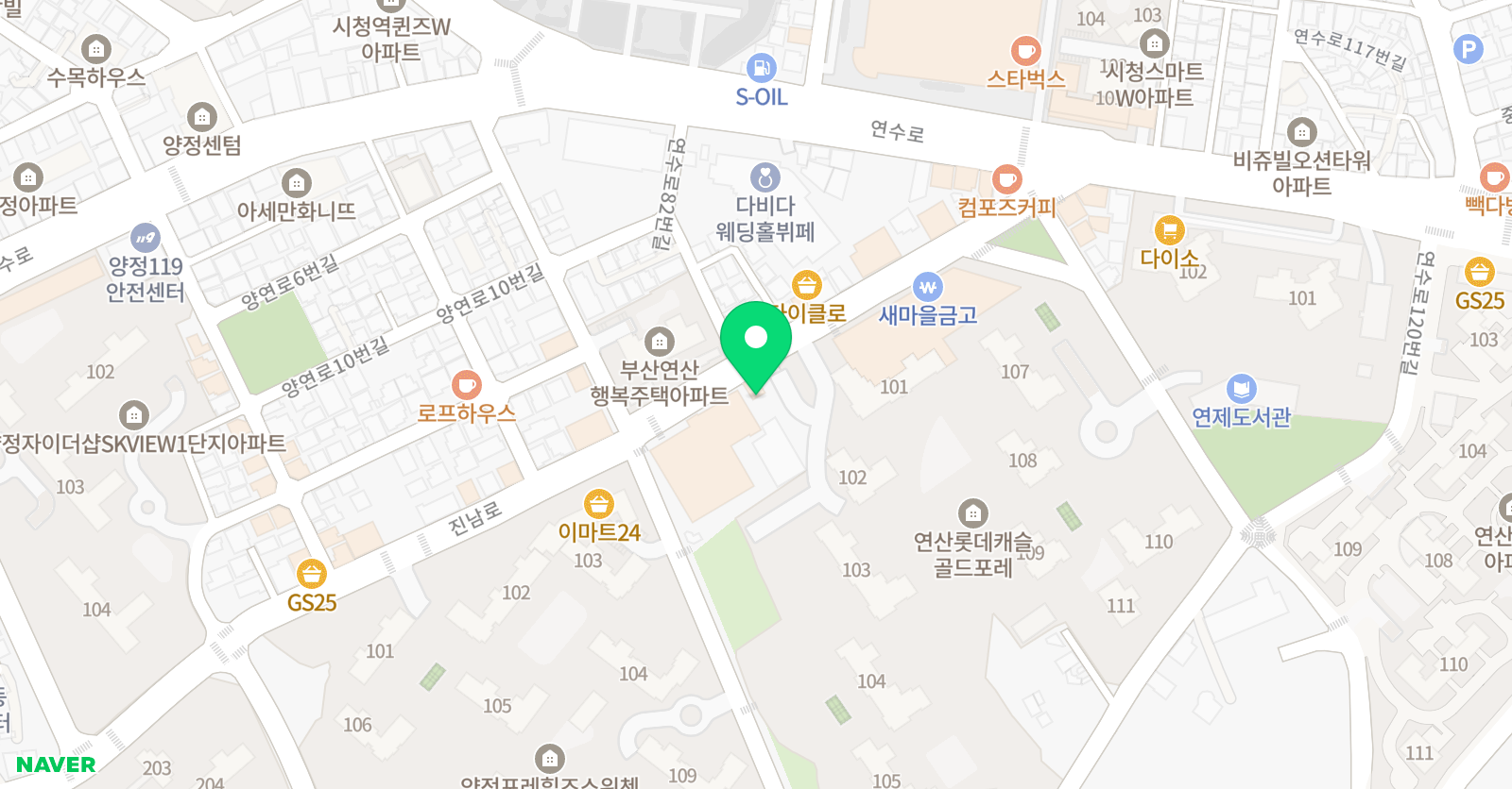 잉글리시아이 영어학원 연제포레점 위치