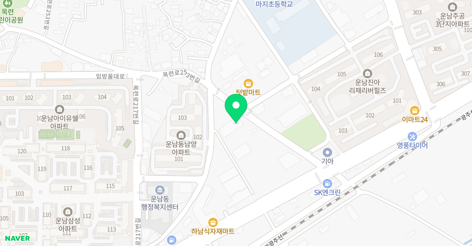DYB최선 어학원 광주캠퍼스 위치