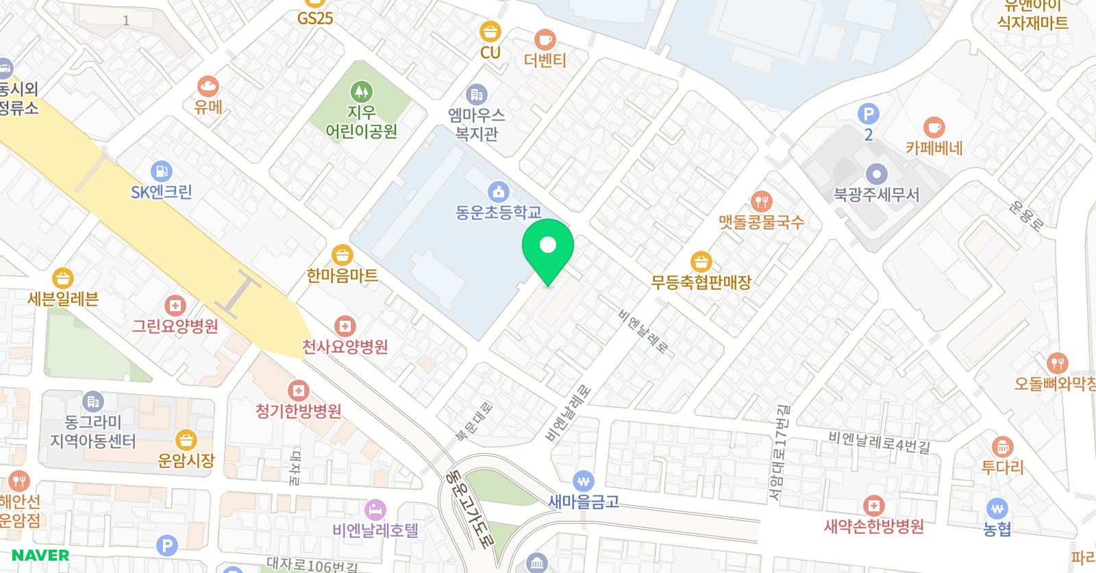 뮤엠 영어학원 동운은하수캠퍼스점 위치