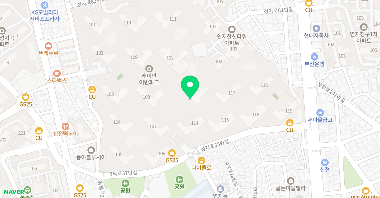 크리아트 연지래미안원 위치