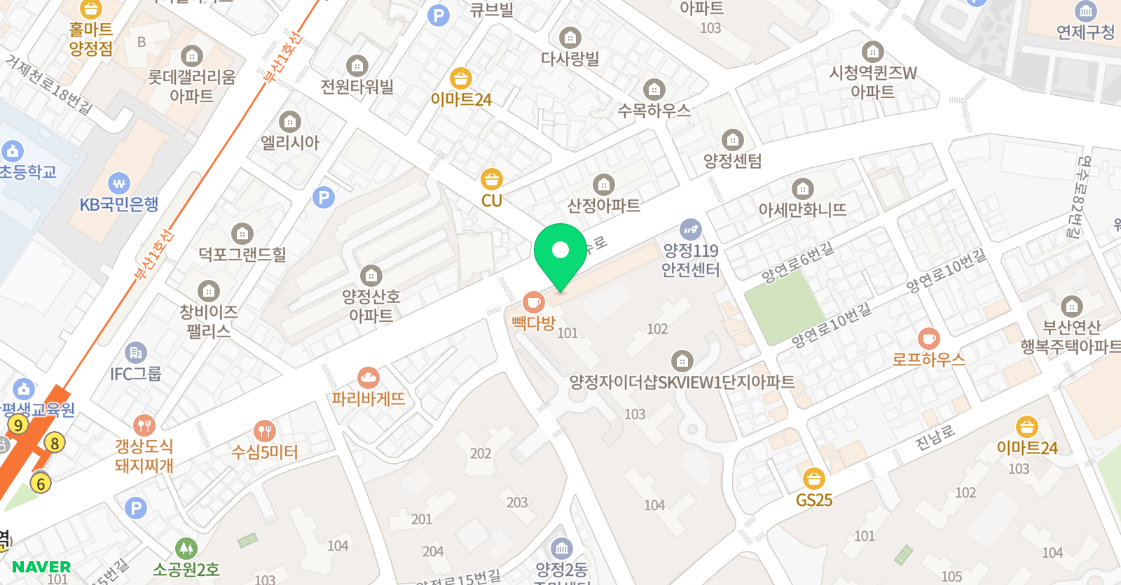 리드인 양정점 위치