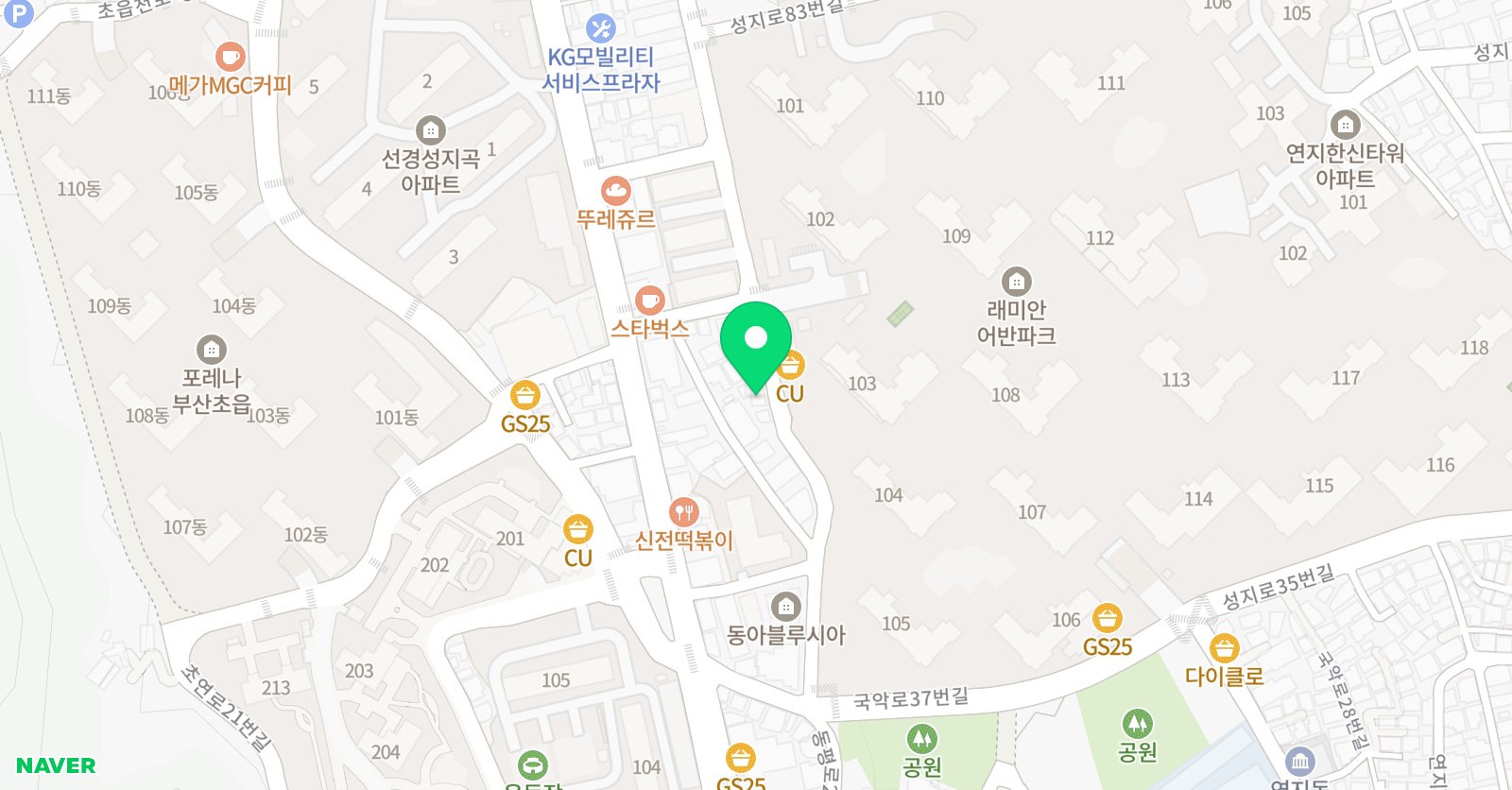 유니팝앙비떼 연지센터 위치