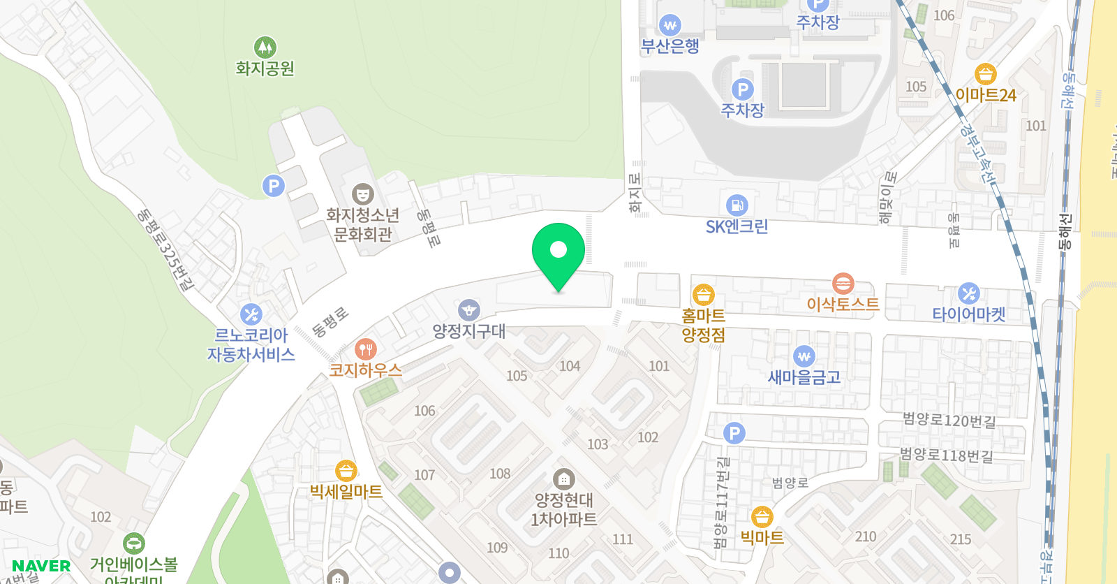 동아대박사 한결 태권도 위치