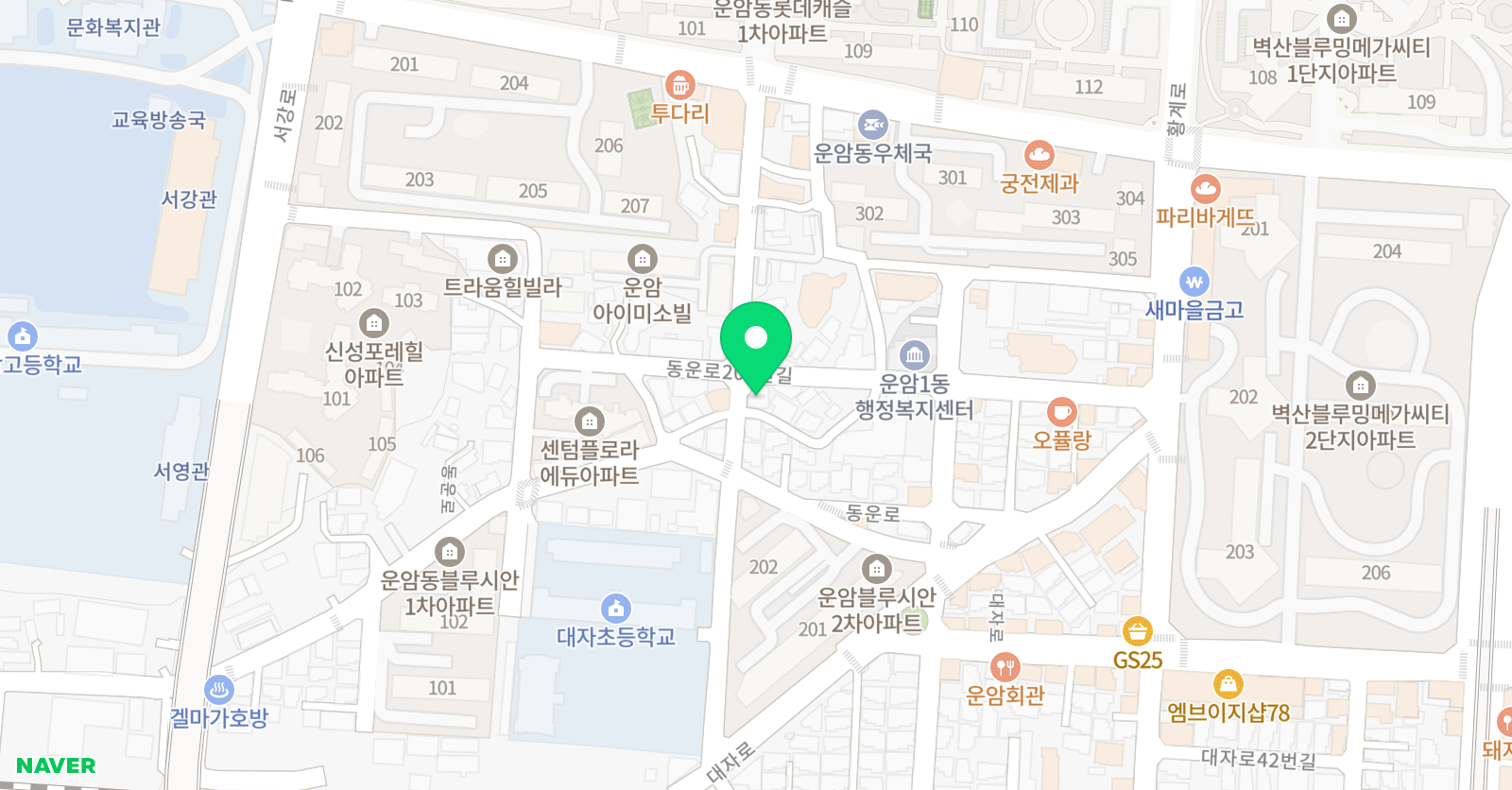 셀파우 등생학원 운암대자교실 위치