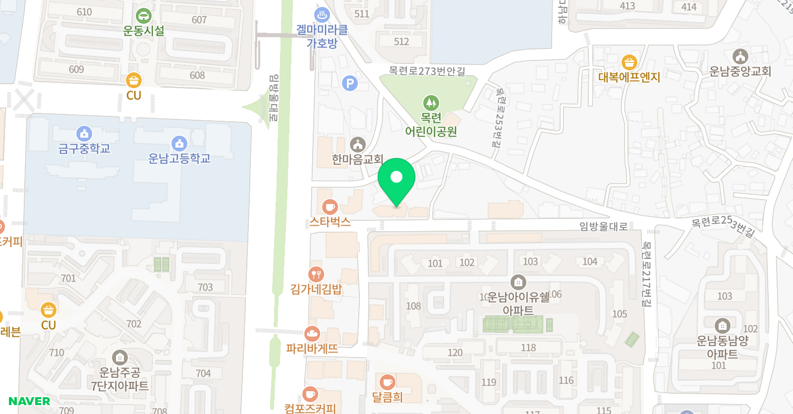 오늘그림 미술학원 운남점 위치