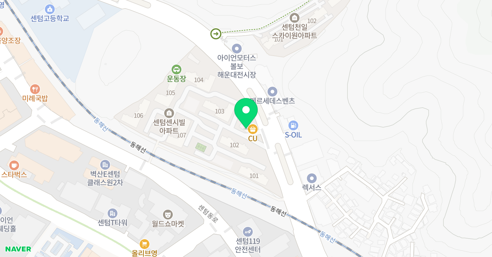 센텀TIA 태권도 위치