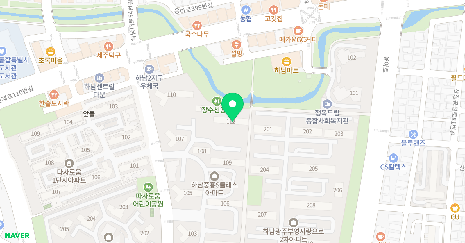 하남2지구 민쌤 수학 위치