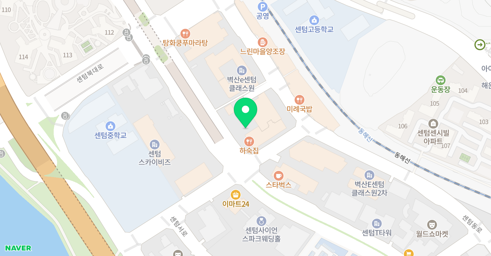 노마드 수학전문학원 센텀점 위치