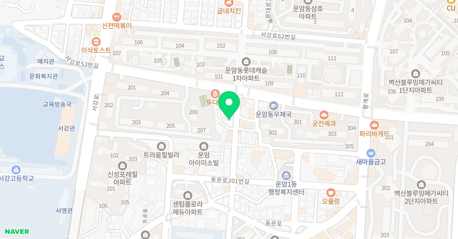 웅진씽크빅 스마트올클래스 학원 운암학원 위치