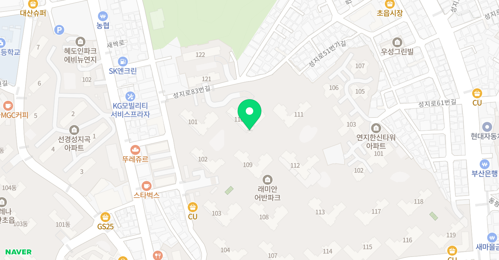 단비누리 연지래미안어반파크 위치