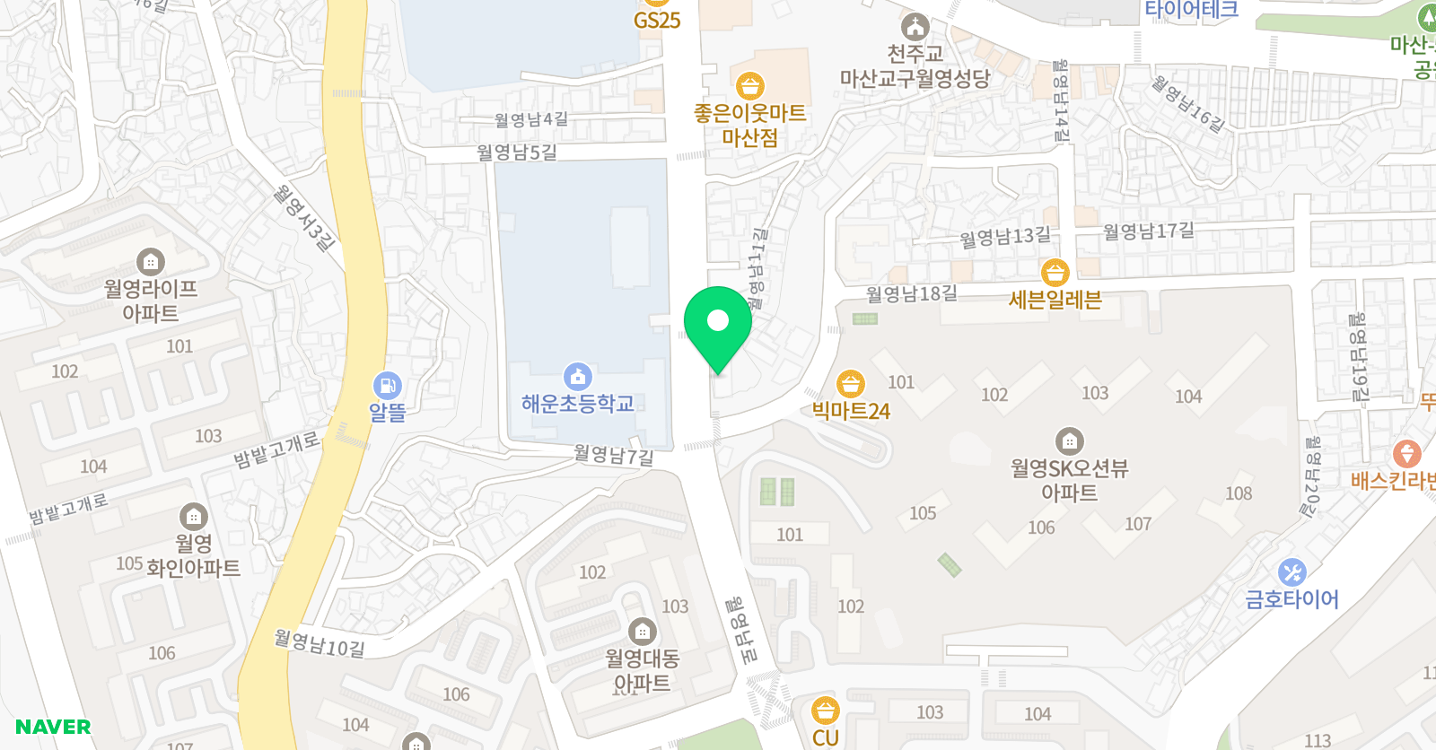 신한 우물 학원 위치