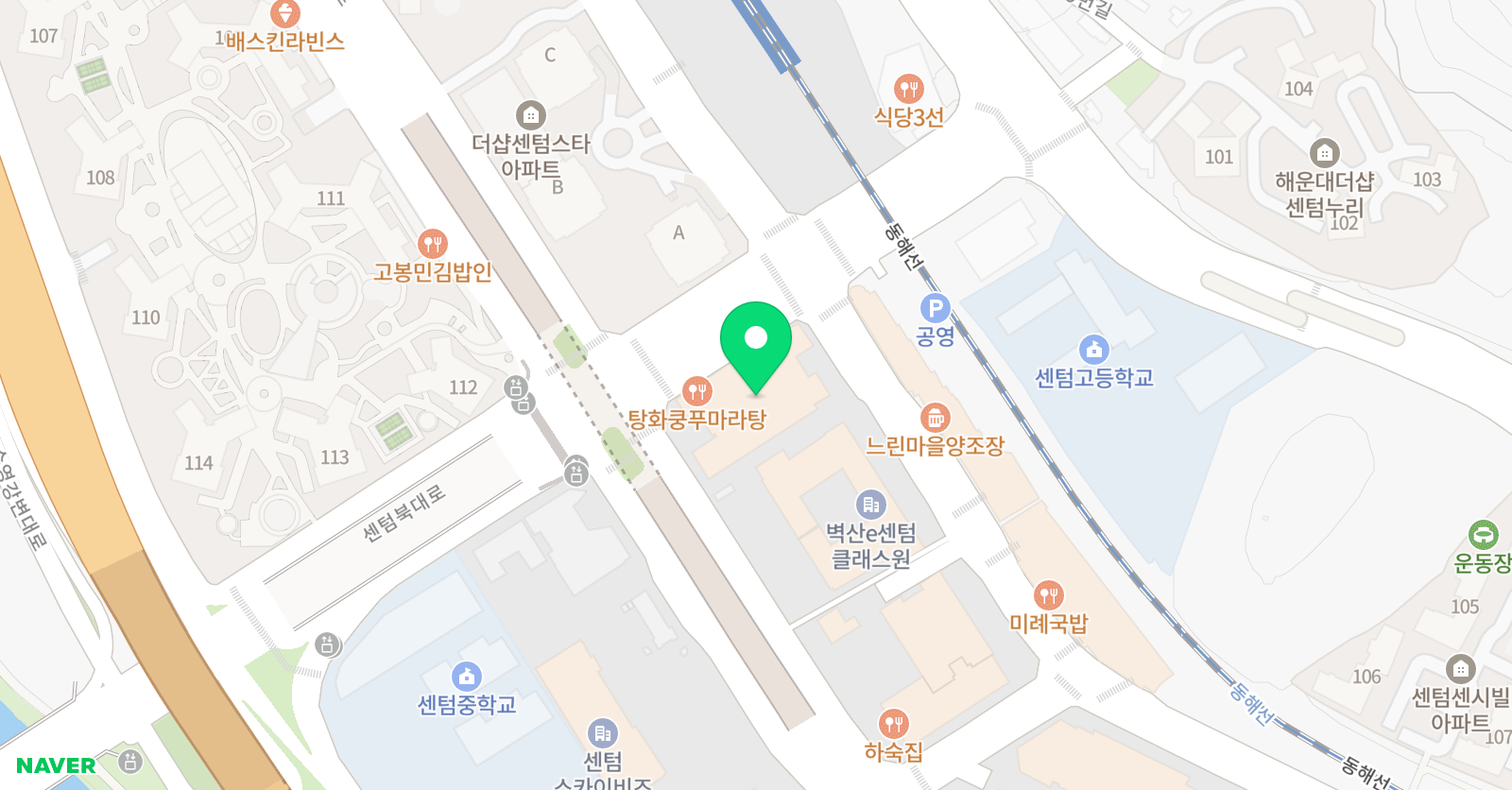 메시아컬쳐스튜디오 학원 센텀시티점 위치