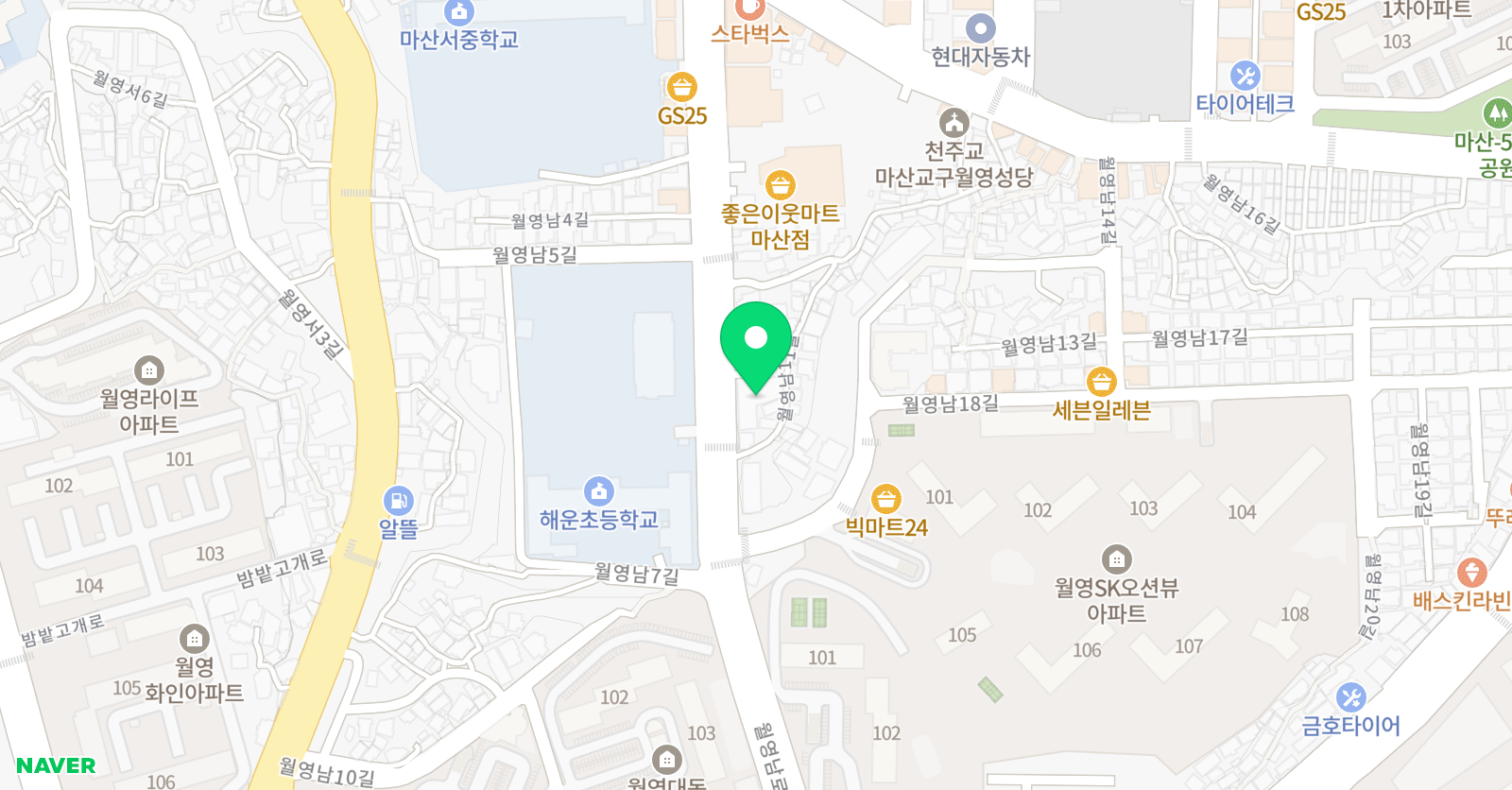 EiE고려대 어학원 마산월영캠퍼스 위치
