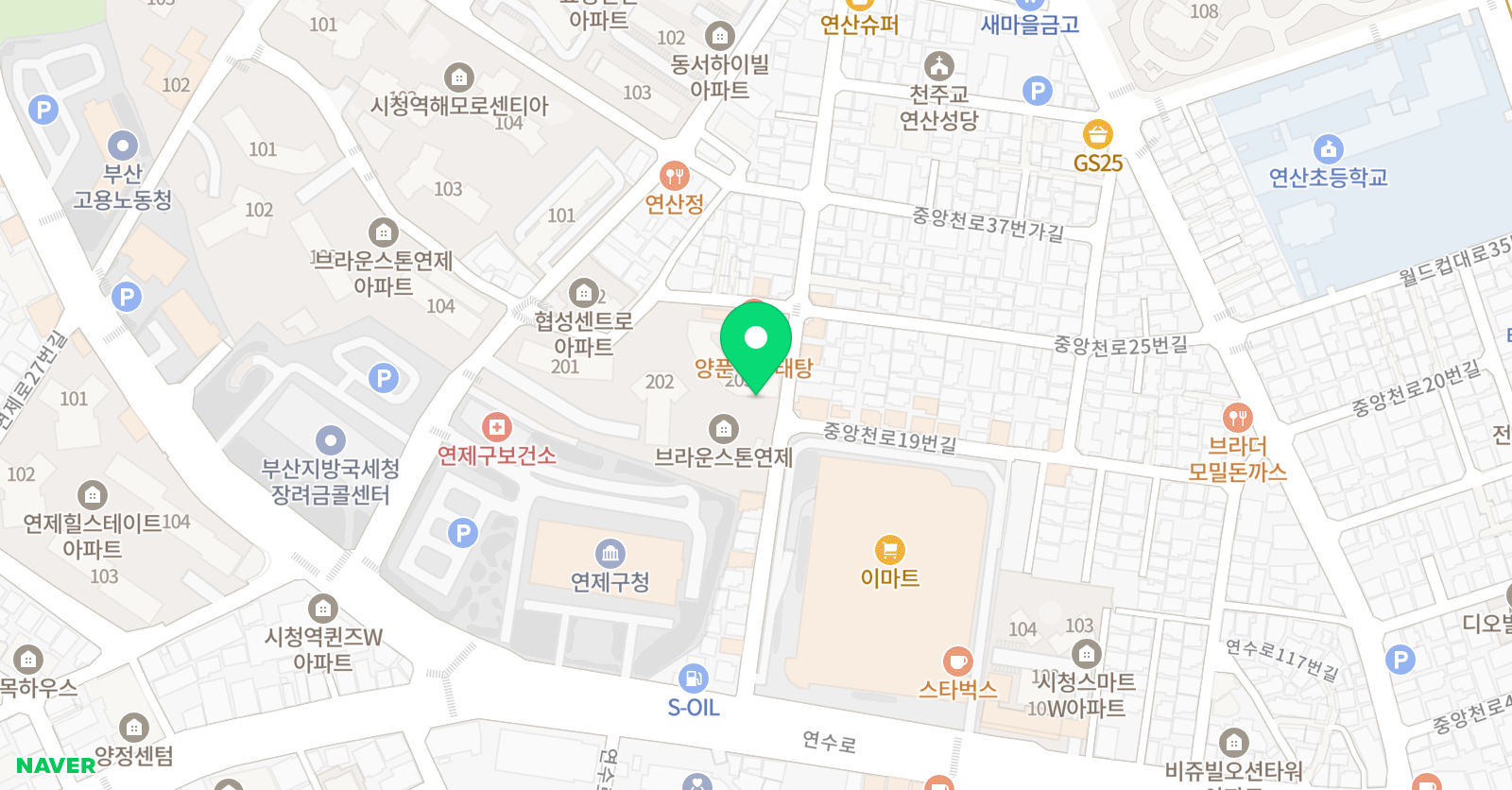 아소비 큐미르 연제학원 위치
