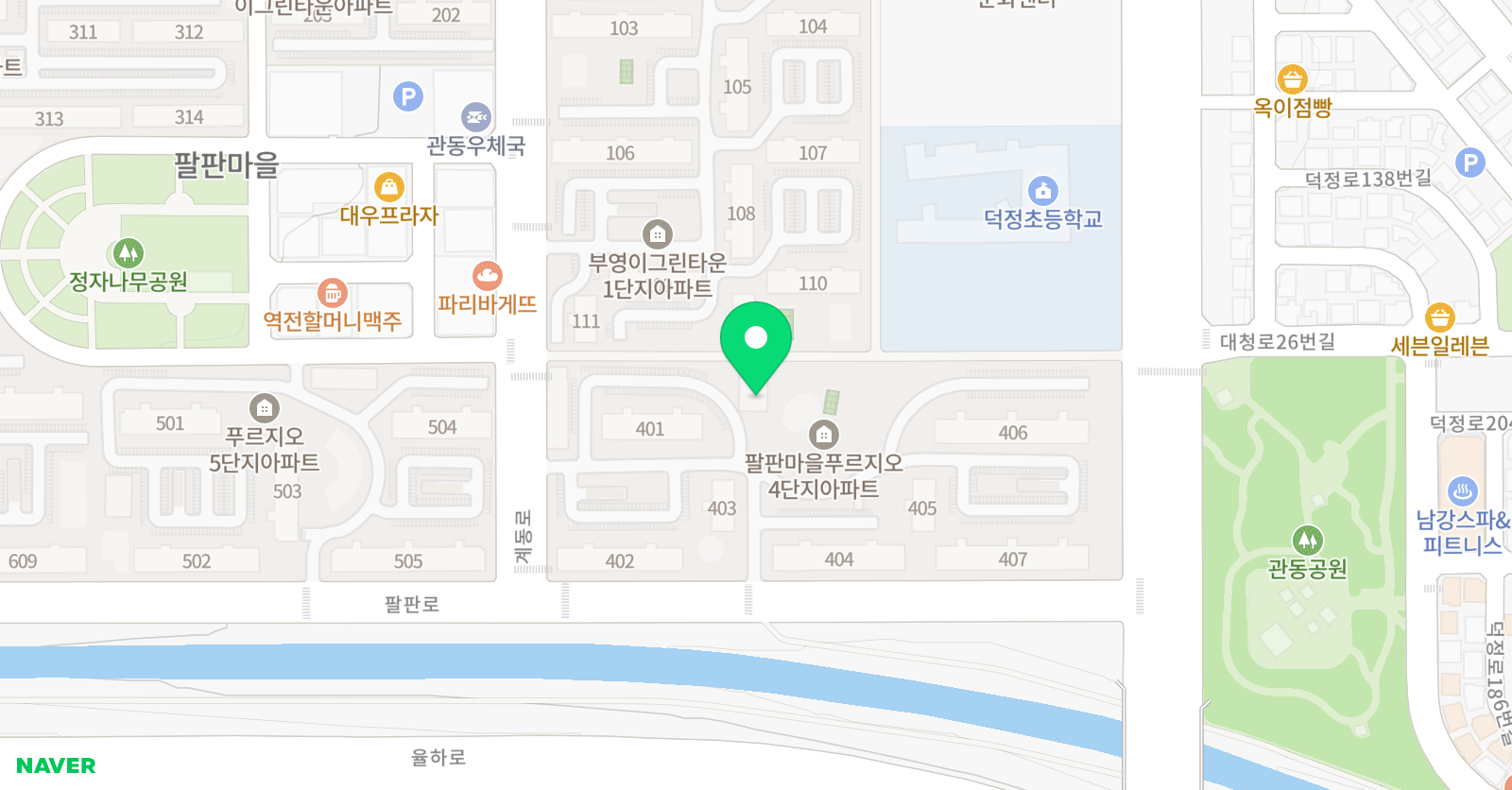 기탄사고력교실 팔판푸르지오4단지교실 위치