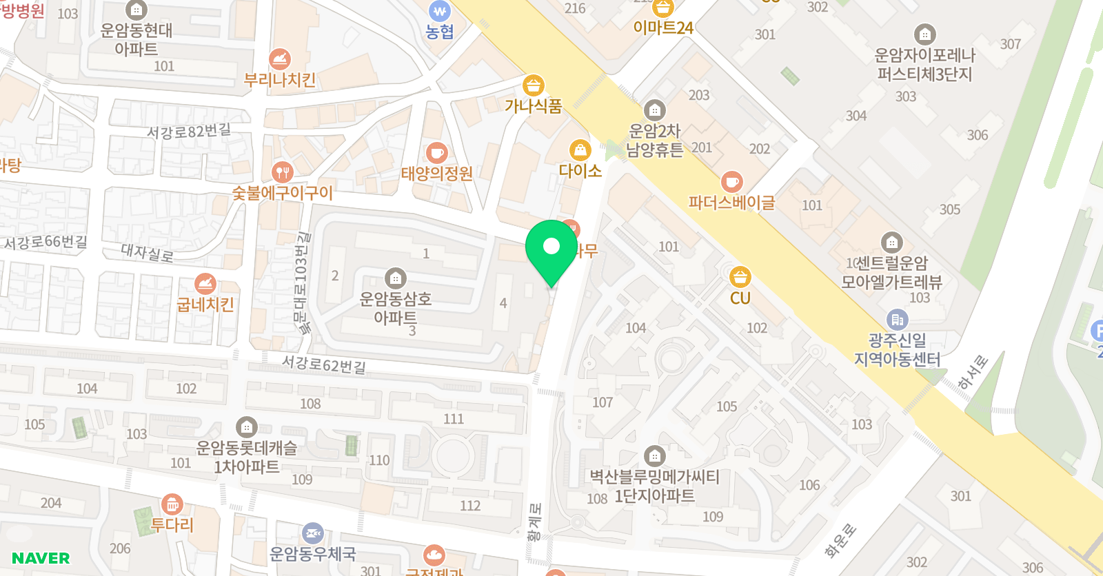 한우리독서토론논술 광주운암 독서교실 위치
