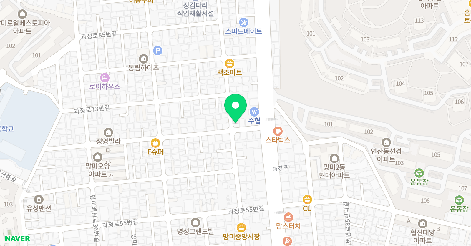 꿈꾸는교육 인재탑학원 위치