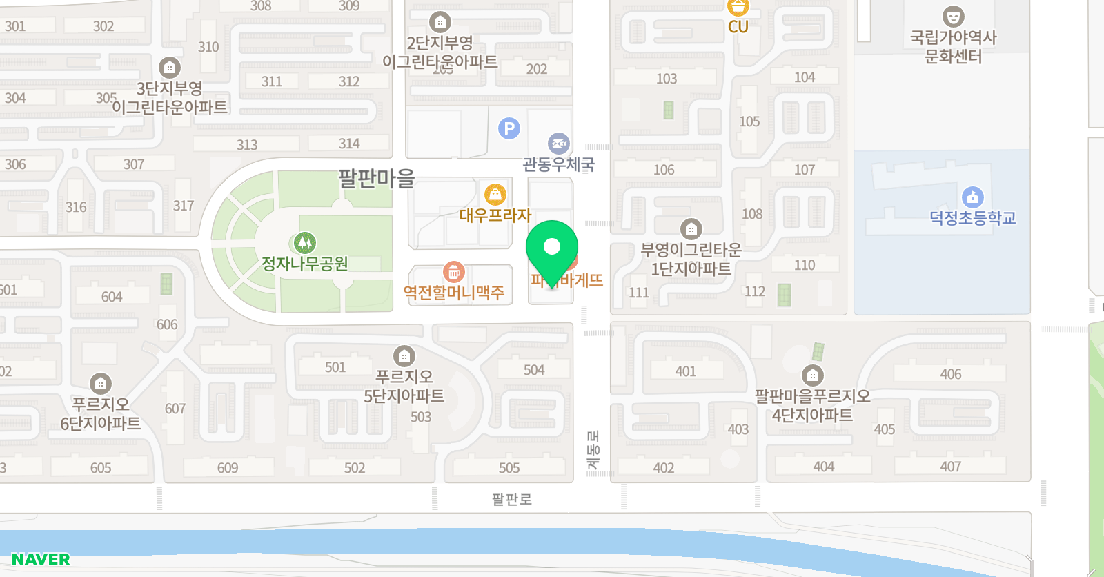 쎈 수학러닝센터 팔판신사고학원 위치