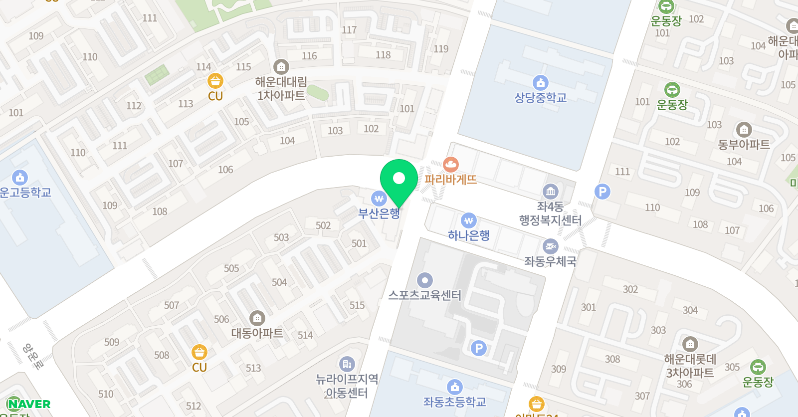 책나무 해운대대동점 위치