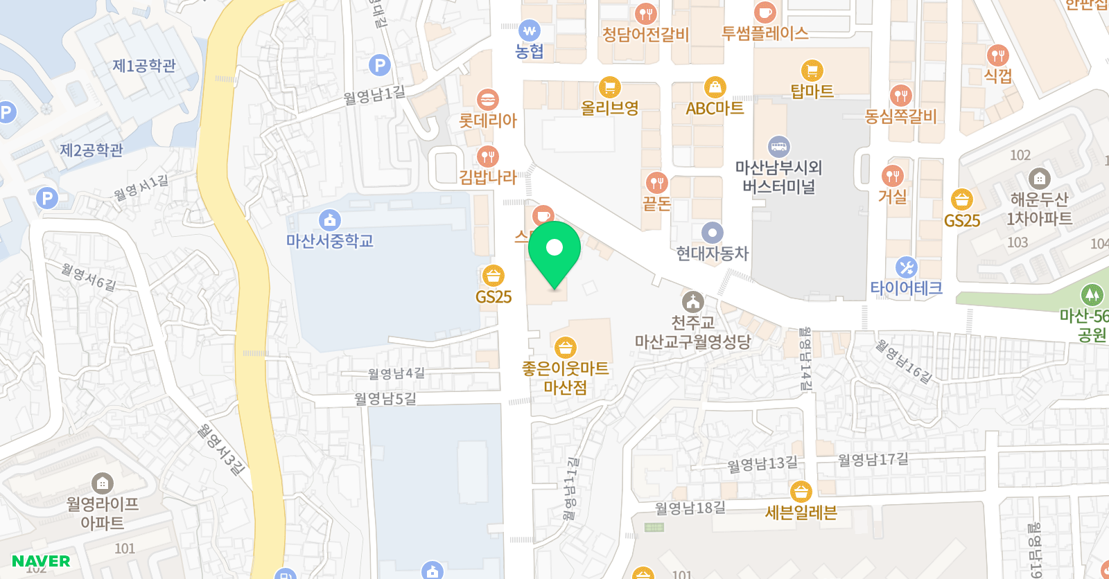 오르다샘앤클래스 월영센터 위치
