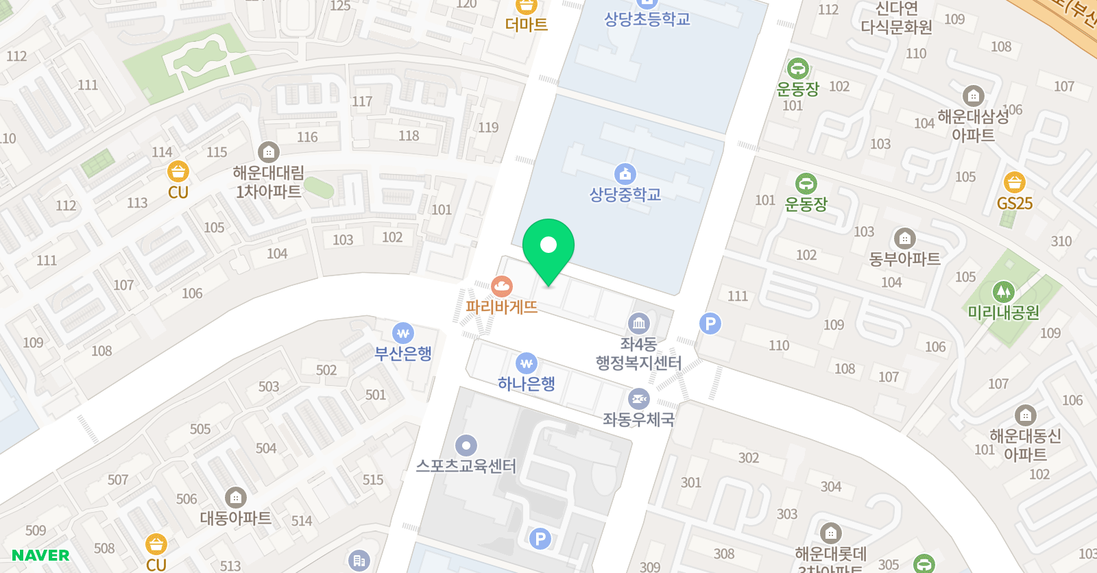 EiE고려대 어학원 부산해운대좌동캠퍼스 위치
