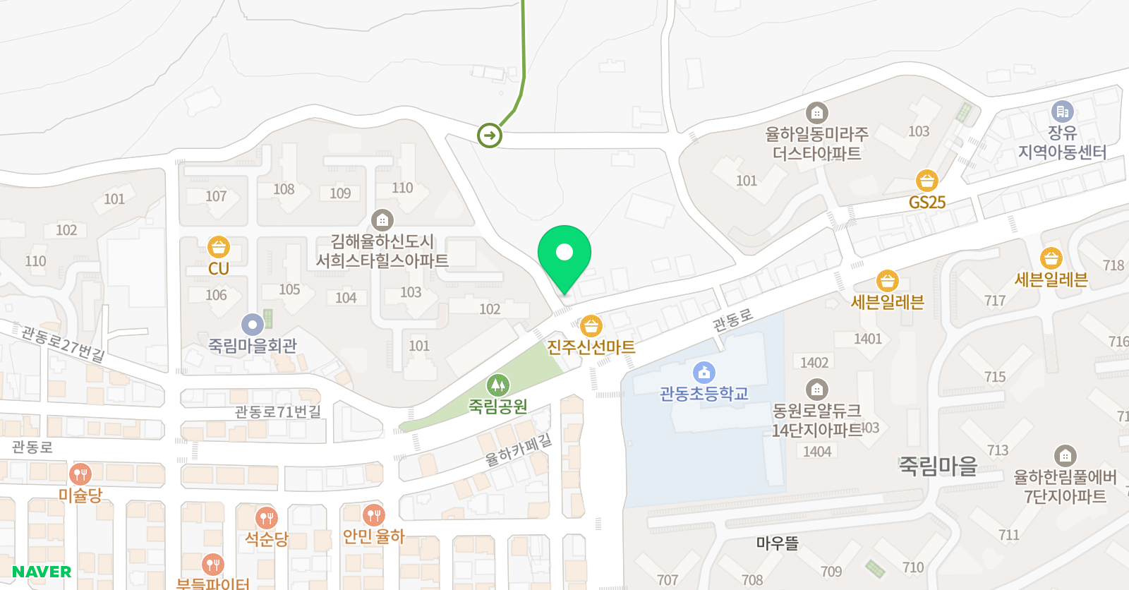 홈런 관동프라임 학원 위치