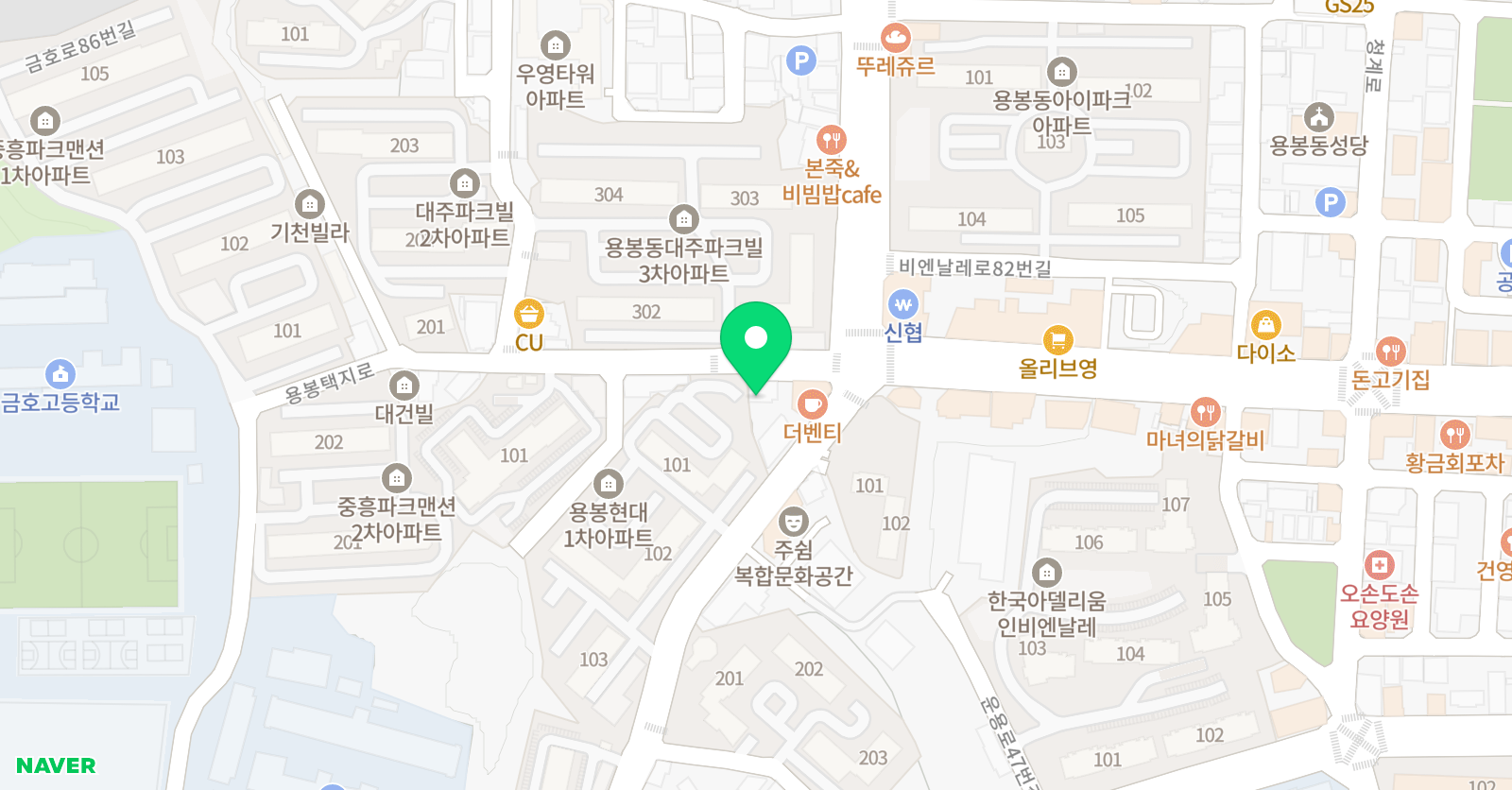 용봉 클라비어 음악학원 위치