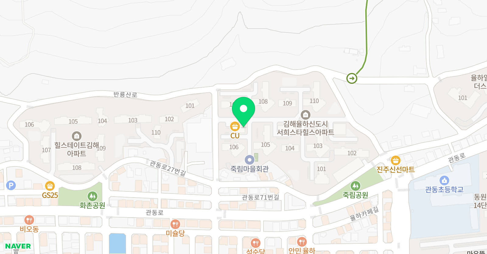 아소비 장유율하서희스타힐스점 위치