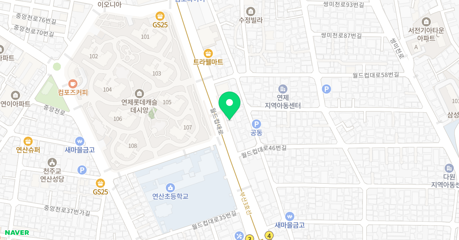 뮤뮤 댄스학원 연산점 위치