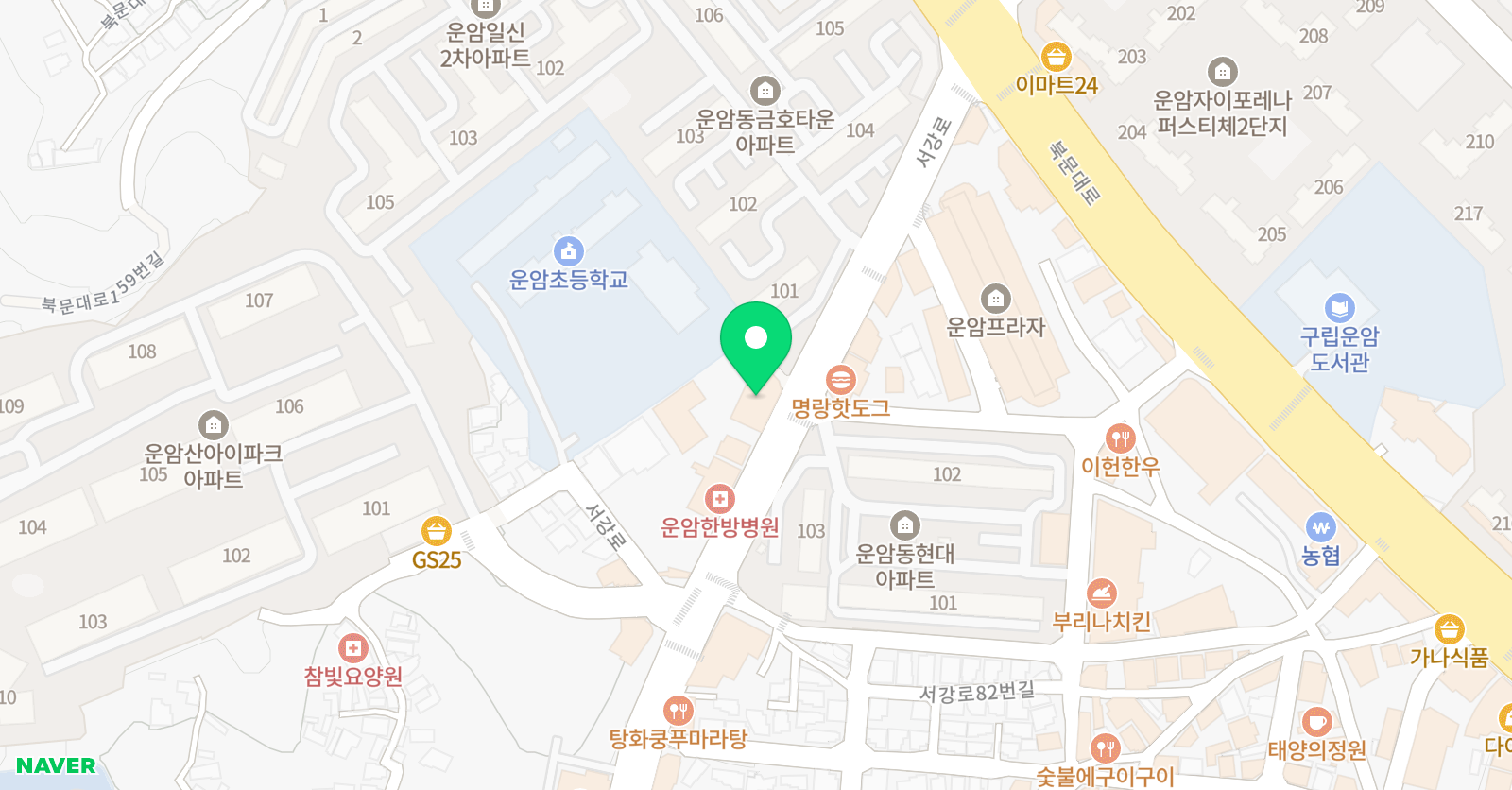 더맥스잉글리쉬 영어학원 운암점 위치