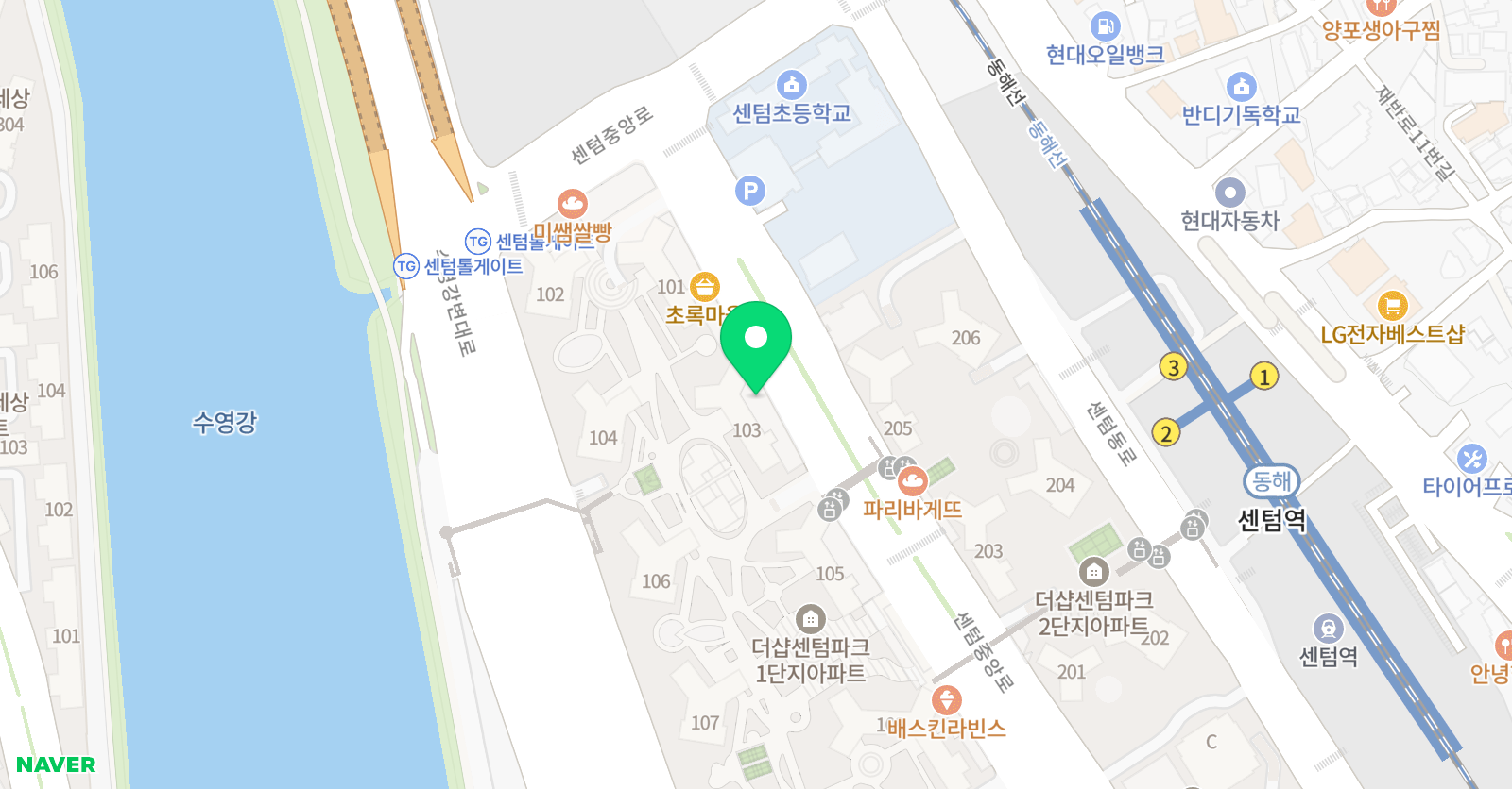 삼성영어셀레나 센텀파크교습소 위치