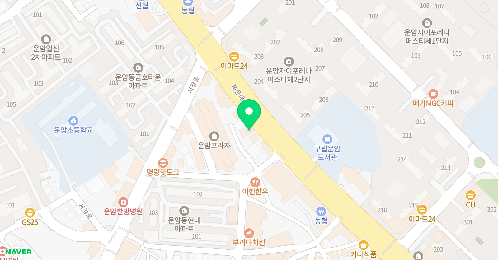정평 학원 위치