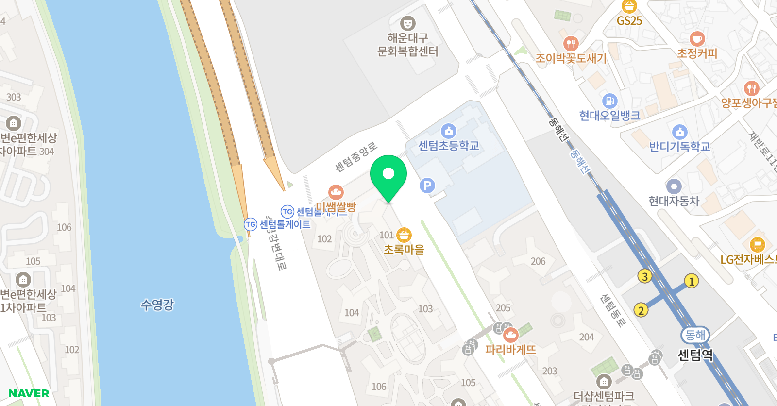 뮤엠 영어학원 센텀점 위치