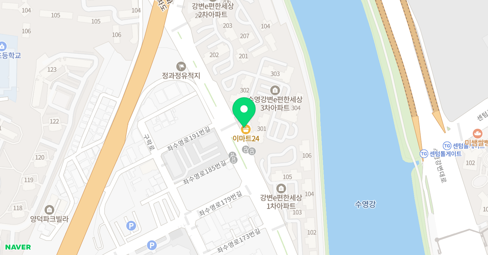 스마트해법 영어 수영강변교실 위치