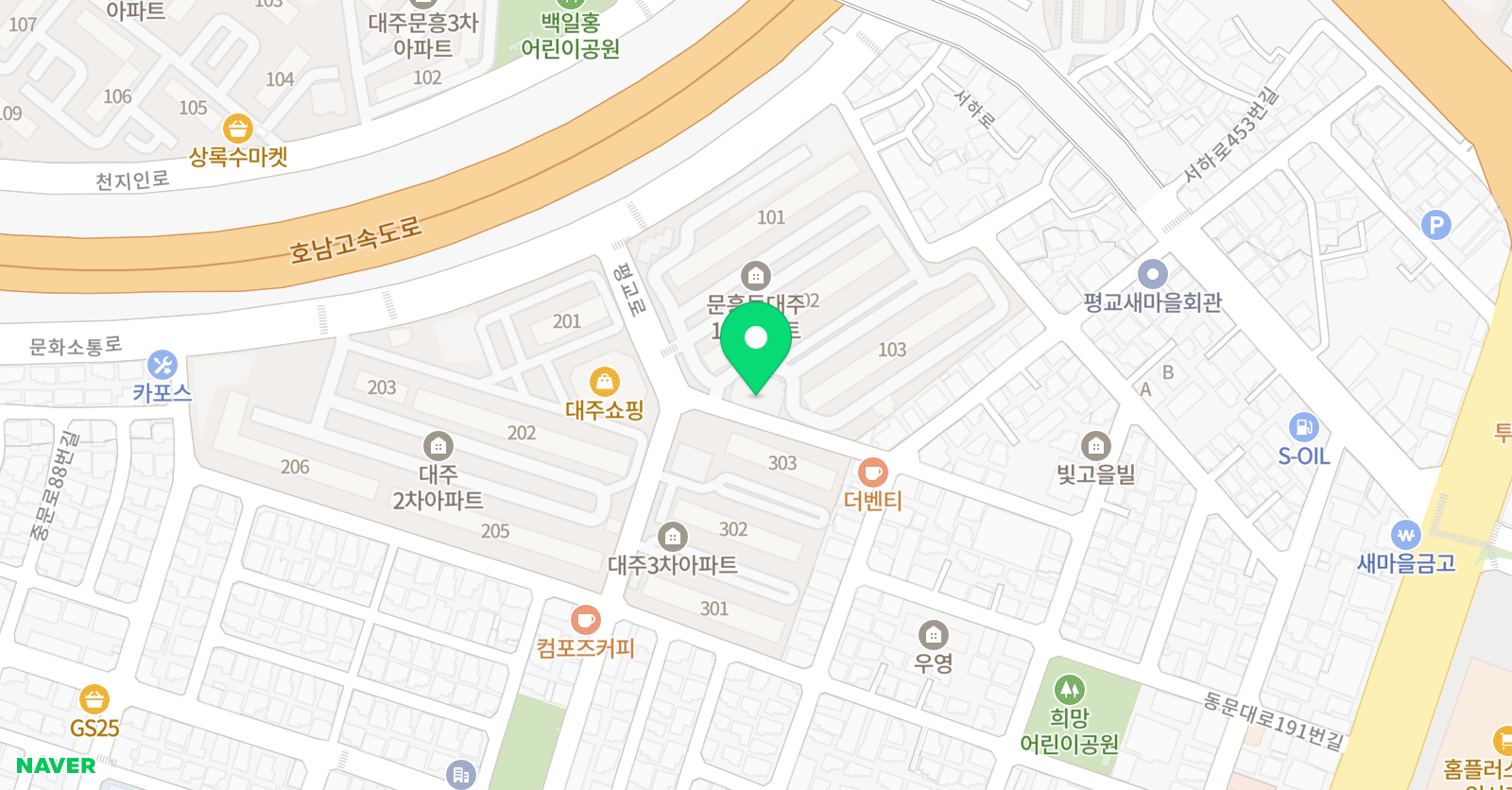 뮤엠 영어학원 우산베스트점 위치