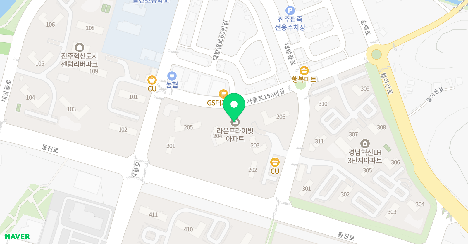 크리아트 진주라온프라이빗 원 위치