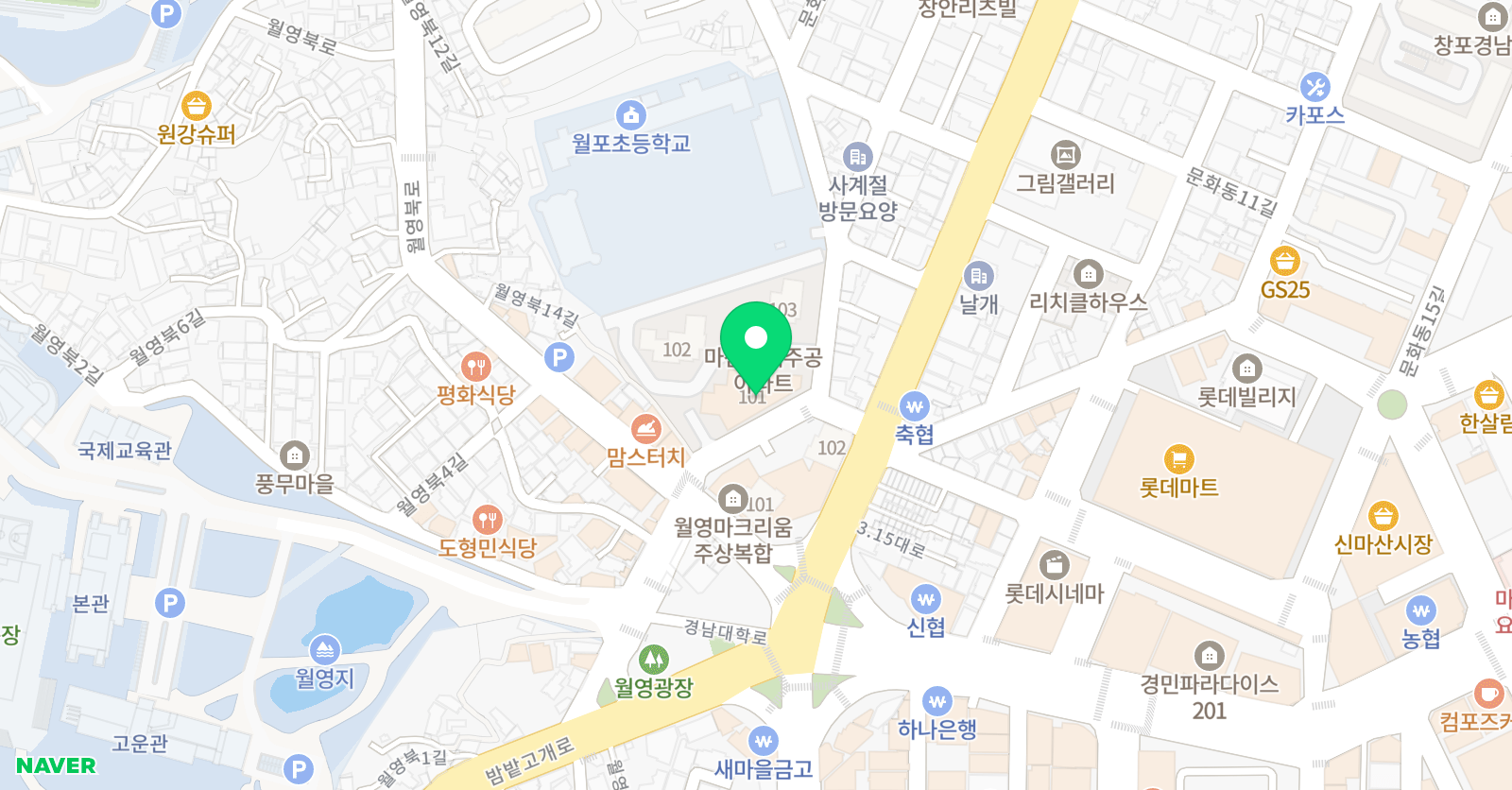 월포e해법 수학학원 위치