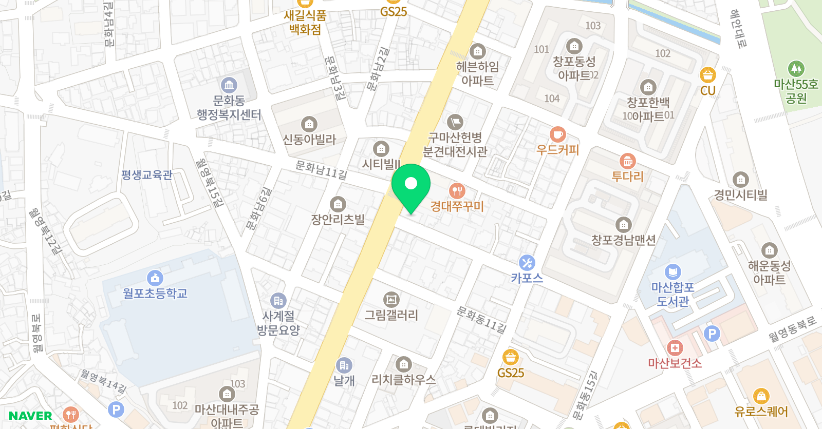 한우물뉴스터디 학원 위치