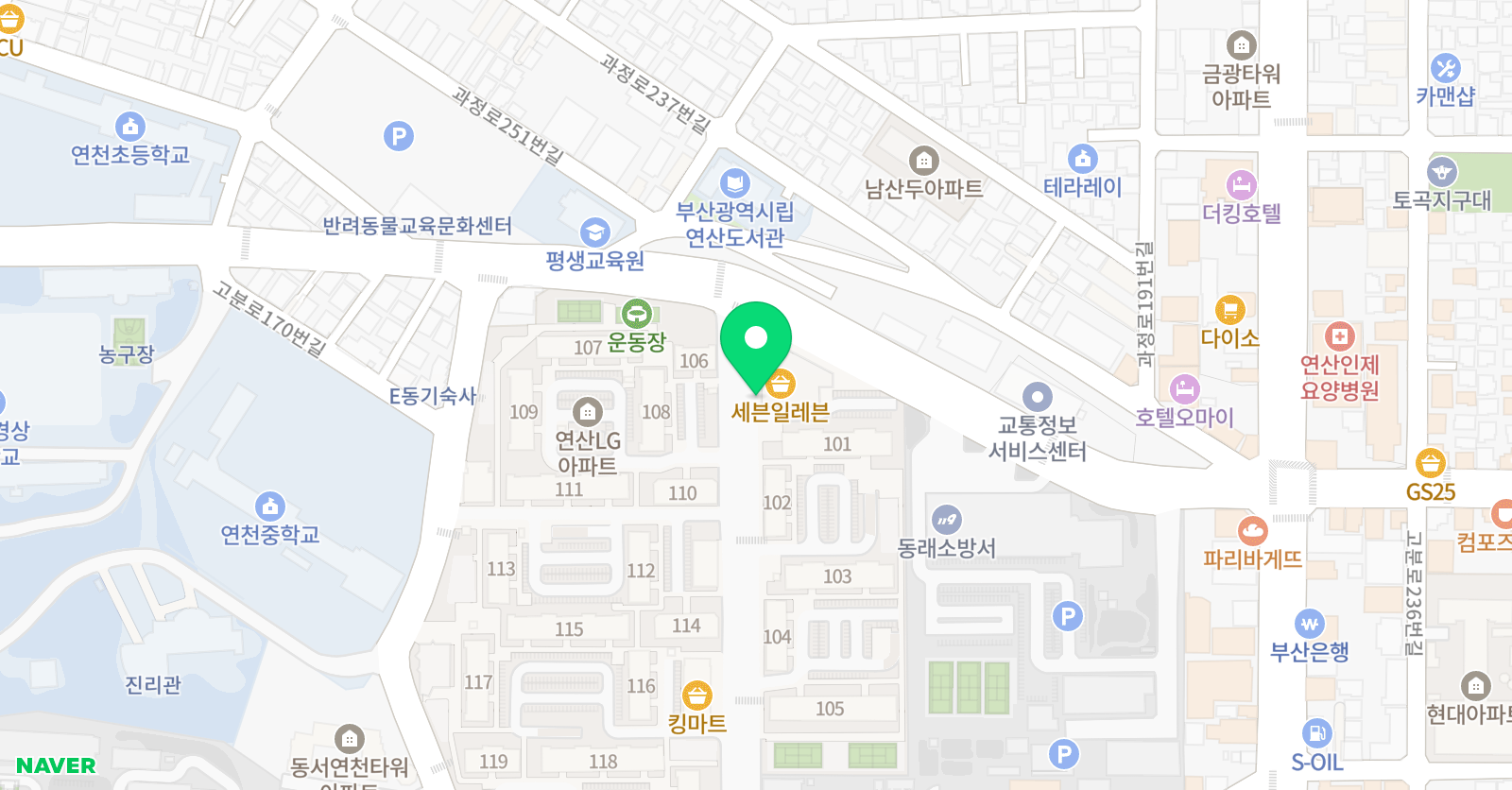 크리아트 부산연산LG원 위치