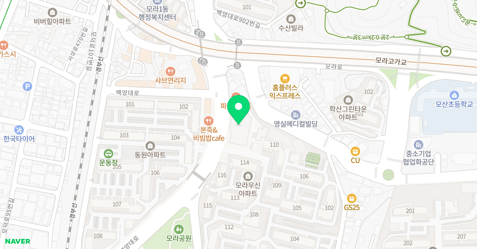 3030영어 모라우신점 위치