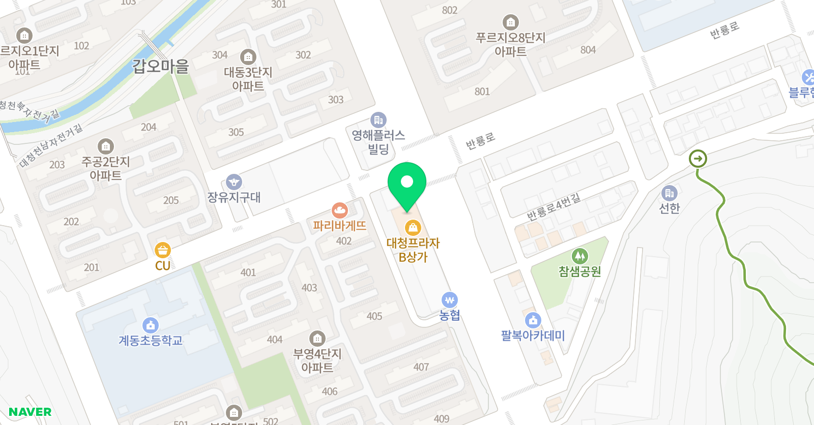 용인대청룡 태권도 위치