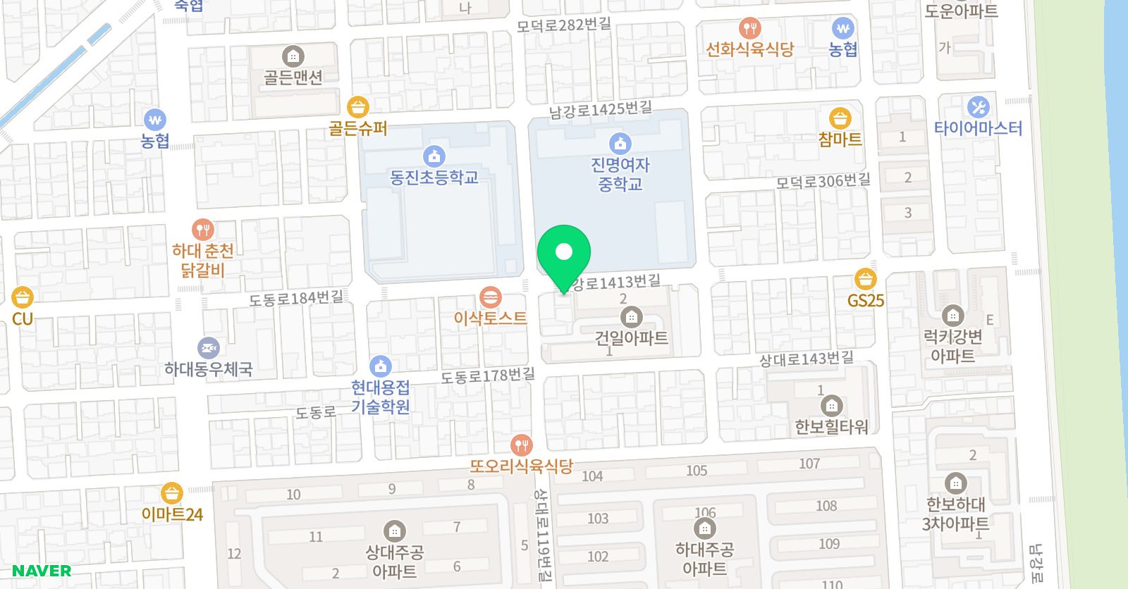 스마트해법 수학 하대동진 수학교습소 위치