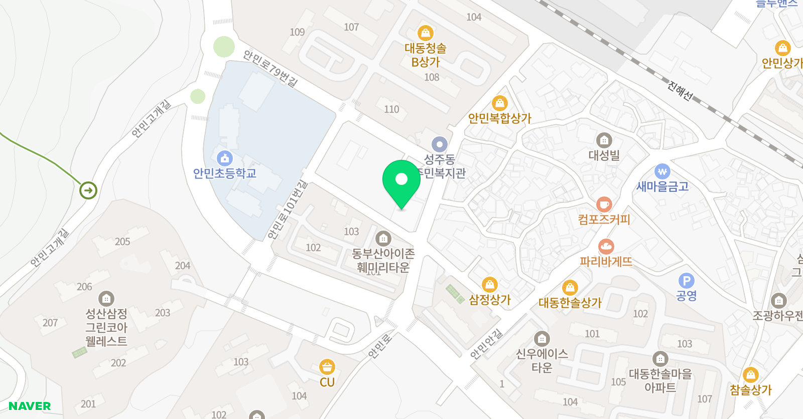 뮤엠 영어 안민점 위치