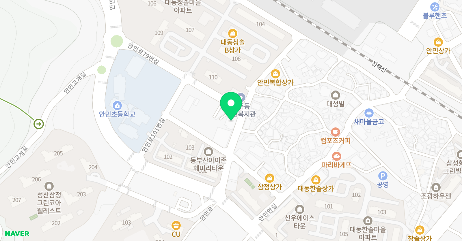 딱풀리는수학 안민초점 위치