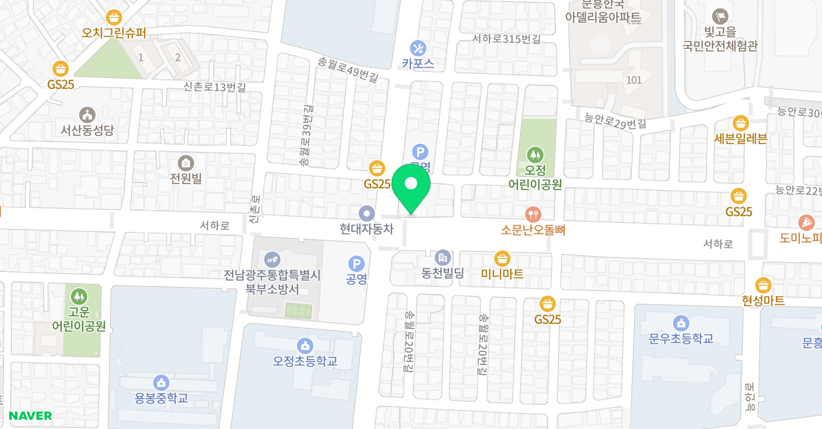 오정석사 태권도 위치