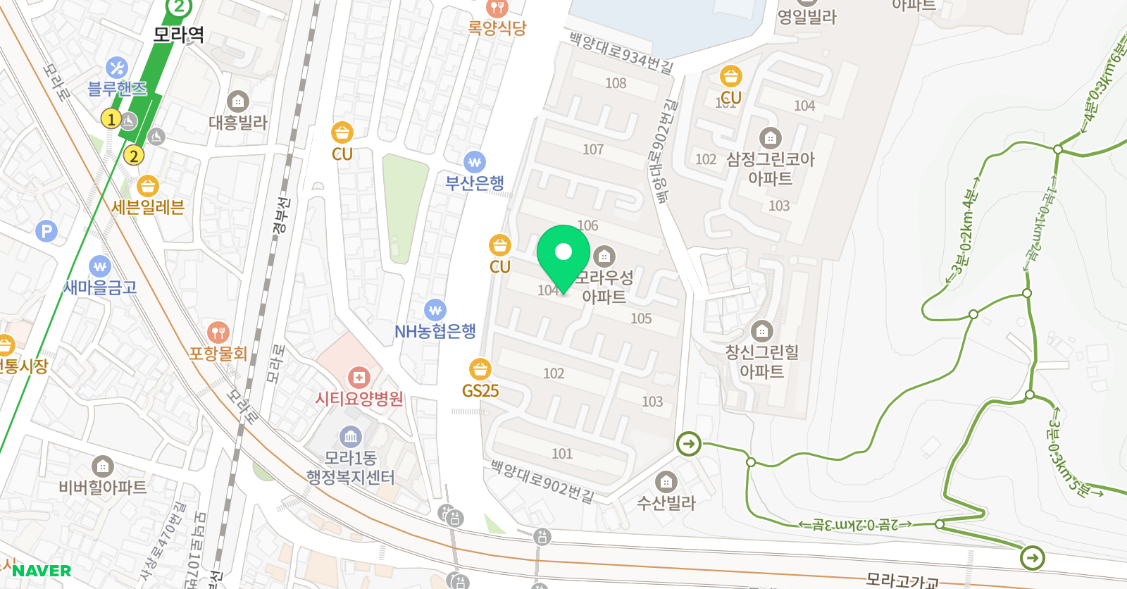 한우리 독서토론논술 모라우성점 위치